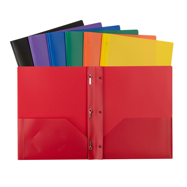 2-Pocket Poly Folders with Prongs