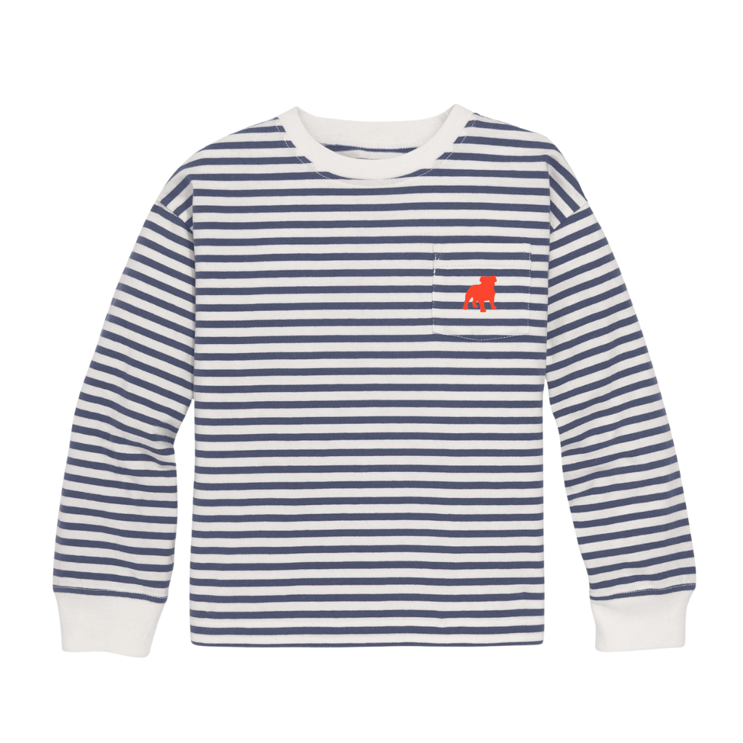 Youth Long Sleeve Stripe Pocket Tee