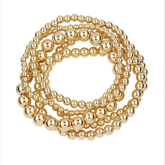 Gold Bead Bracelet Set (5/set)