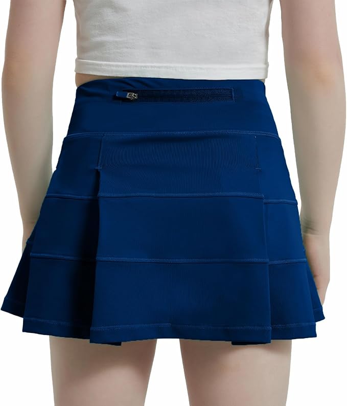 Youth Girls Back Pleat Tennis Skirt - 2 colors