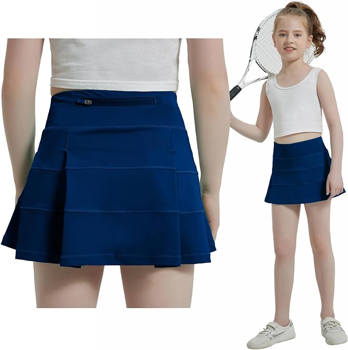 Youth Girls Back Pleat Tennis Skirt - 2 colors