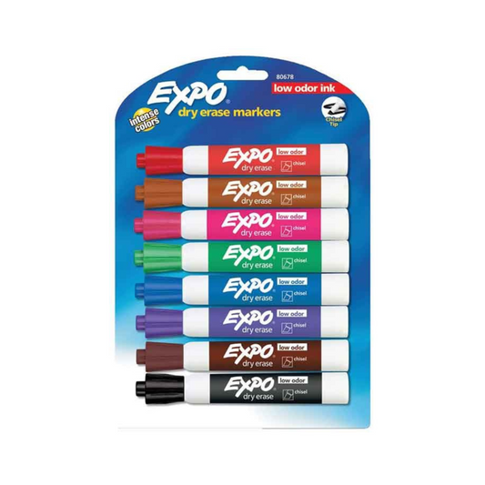 EXPO Marker Low Odor Chisel Point 8pk