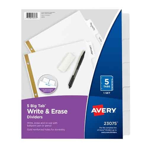 Avery Write-On Dividers - Different Options Available