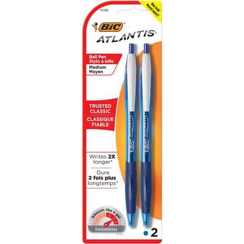 Bic Glide Retractable Ballpoint Pen 2pk - Black or Blue