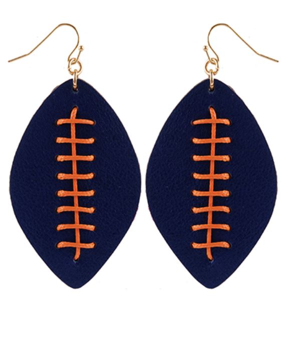 Football Leather Earring - 2 colors