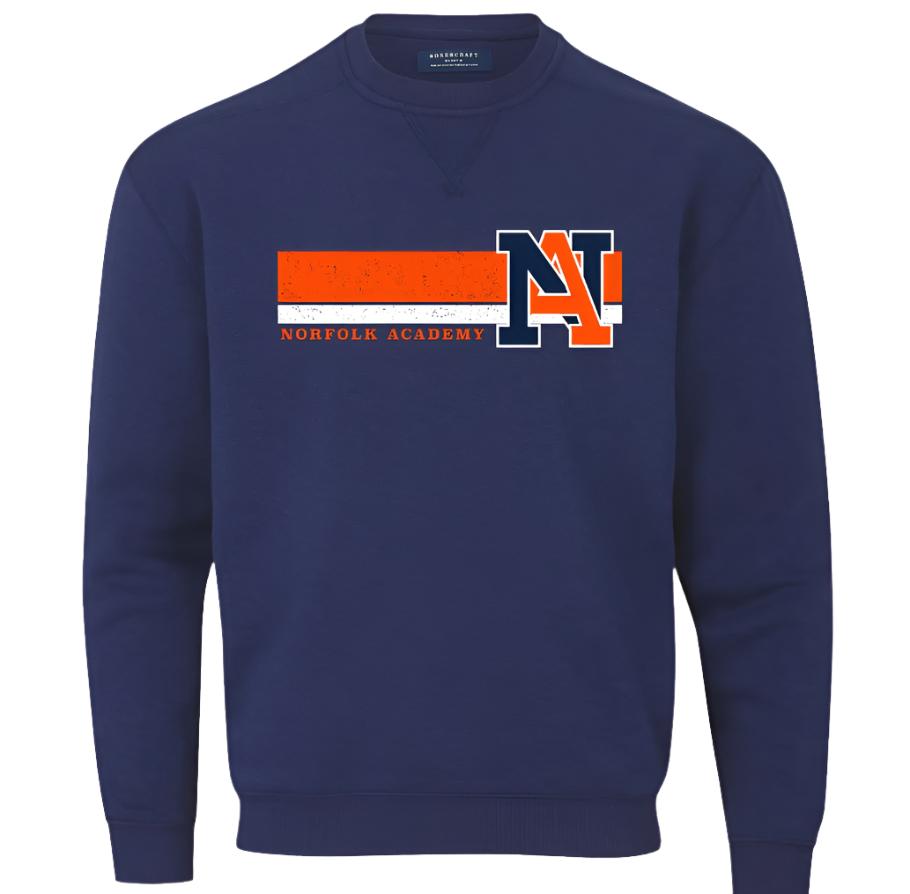 Crew Sweatshirt with Inset Bar Logo -SALE – Norfolk Academy Bulldog