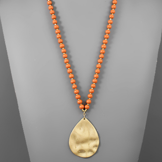 Solid Gold Pendant Necklace - 2 Colors